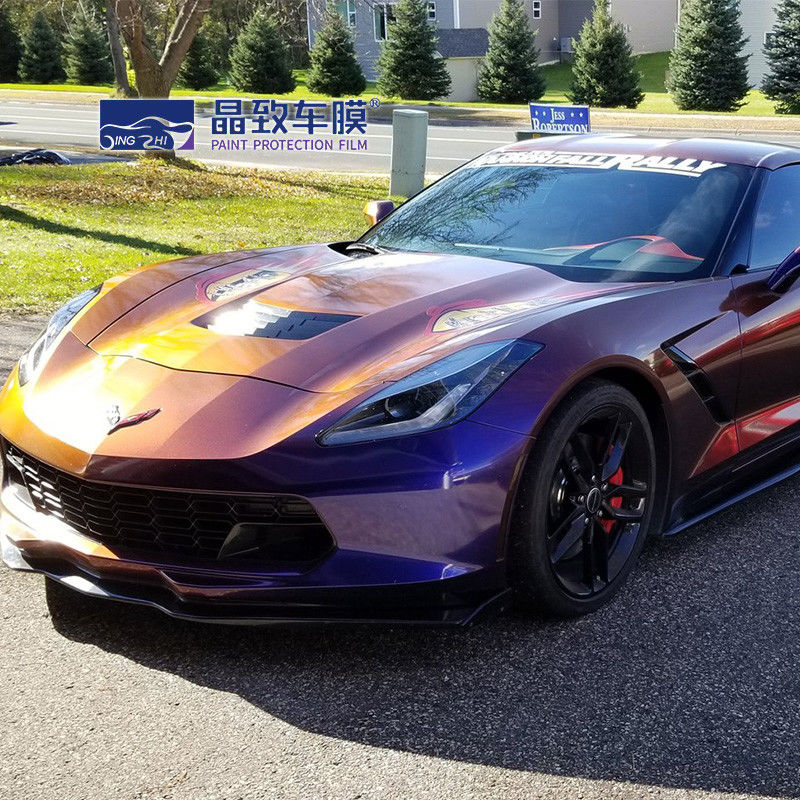 فيلم RoHS 3D Carbon PET Vinyl Film أبيض اللون العشاء من الألياف الزرقاء اللامعة