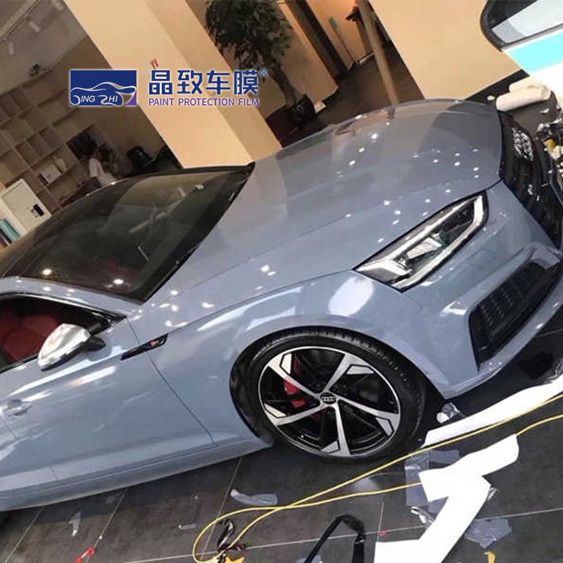فيلم PPF الملون مانعة لتسرب الماء ، غلاف فينيل معدني لامع رمادي غير لامع